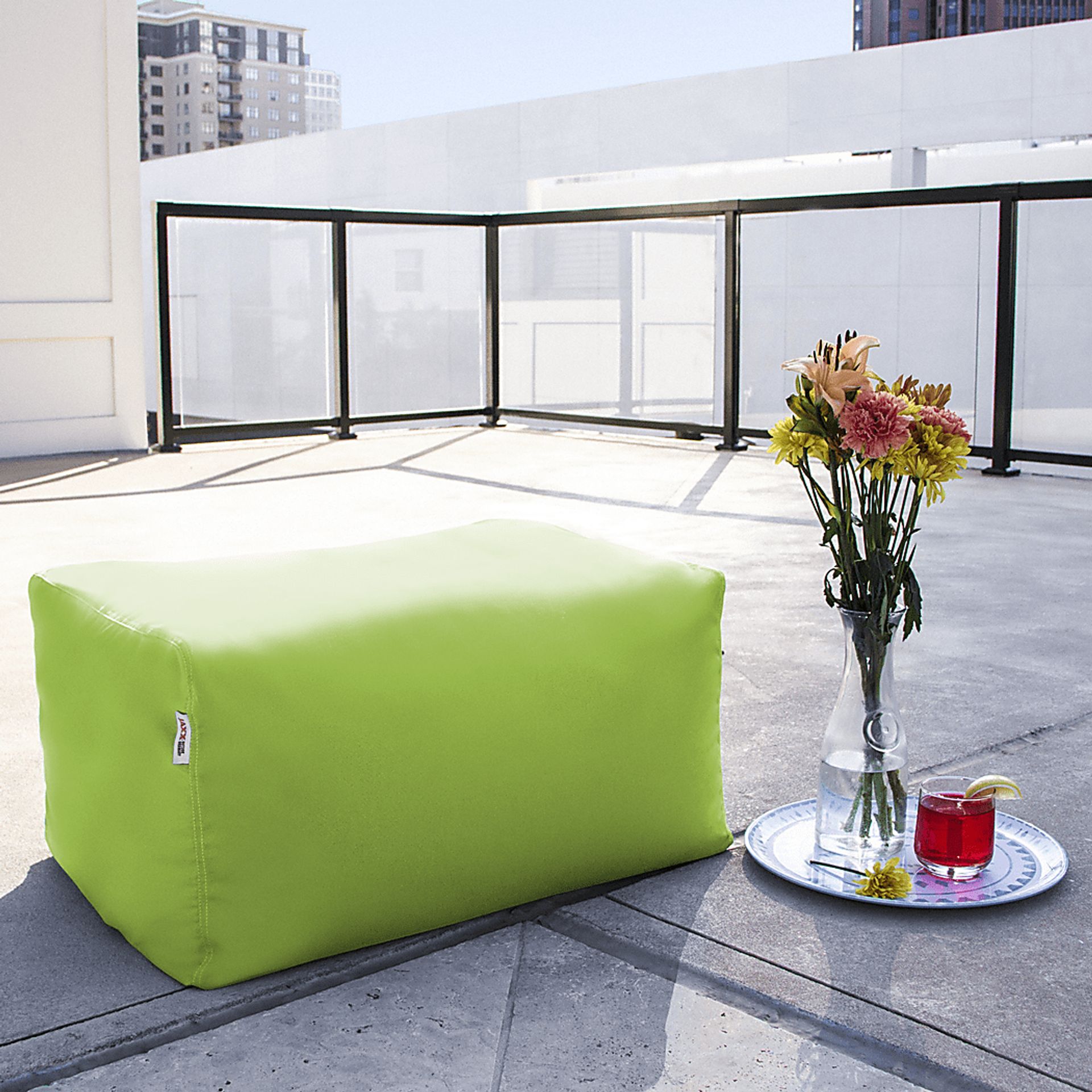 Kids Chatty Garden Green Indoor/Outdoor Ottoman - Image 2