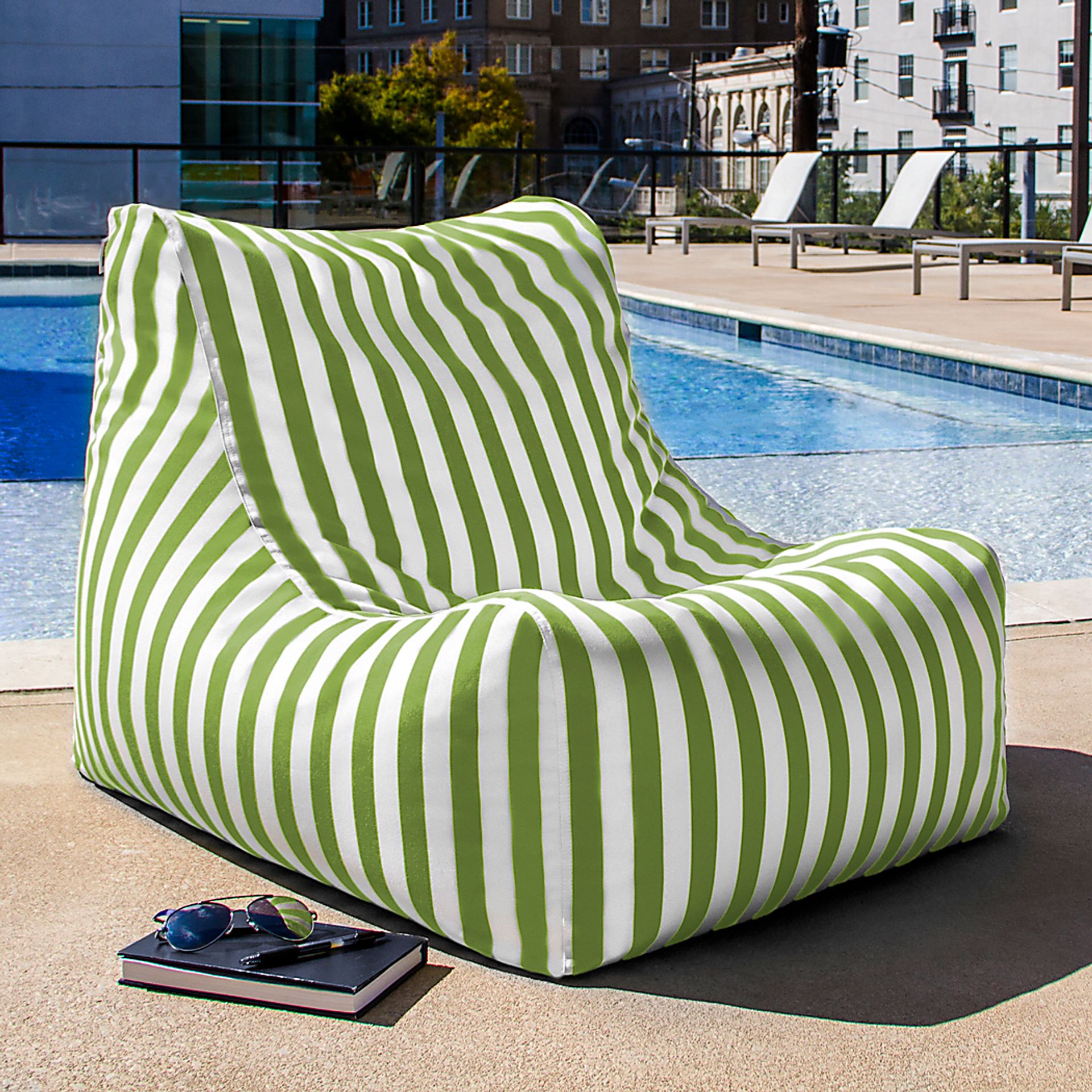 Kids Chatty Garden Green/White Indoor/Outdoor Bean Bag Chair - Image 2
