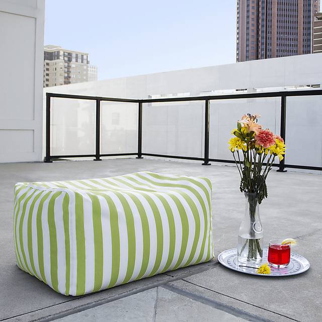 Kids Chatty Garden Green/White Indoor/Outdoor Ottoman - Thumbnail - Image 2