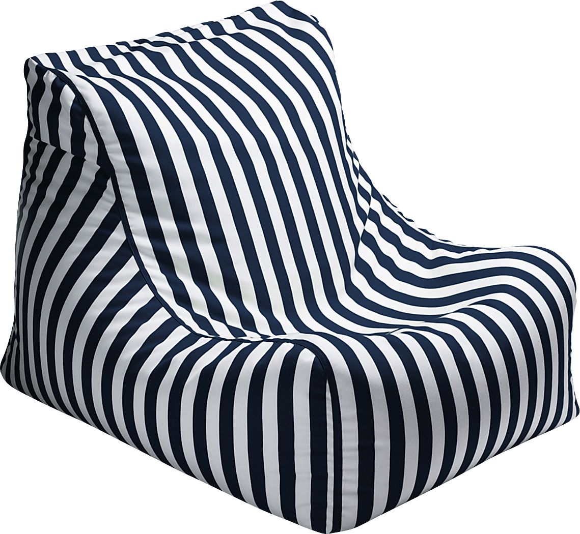 Kids Chatty Garden Navy/White Indoor/Outdoor Bean Bag Chair