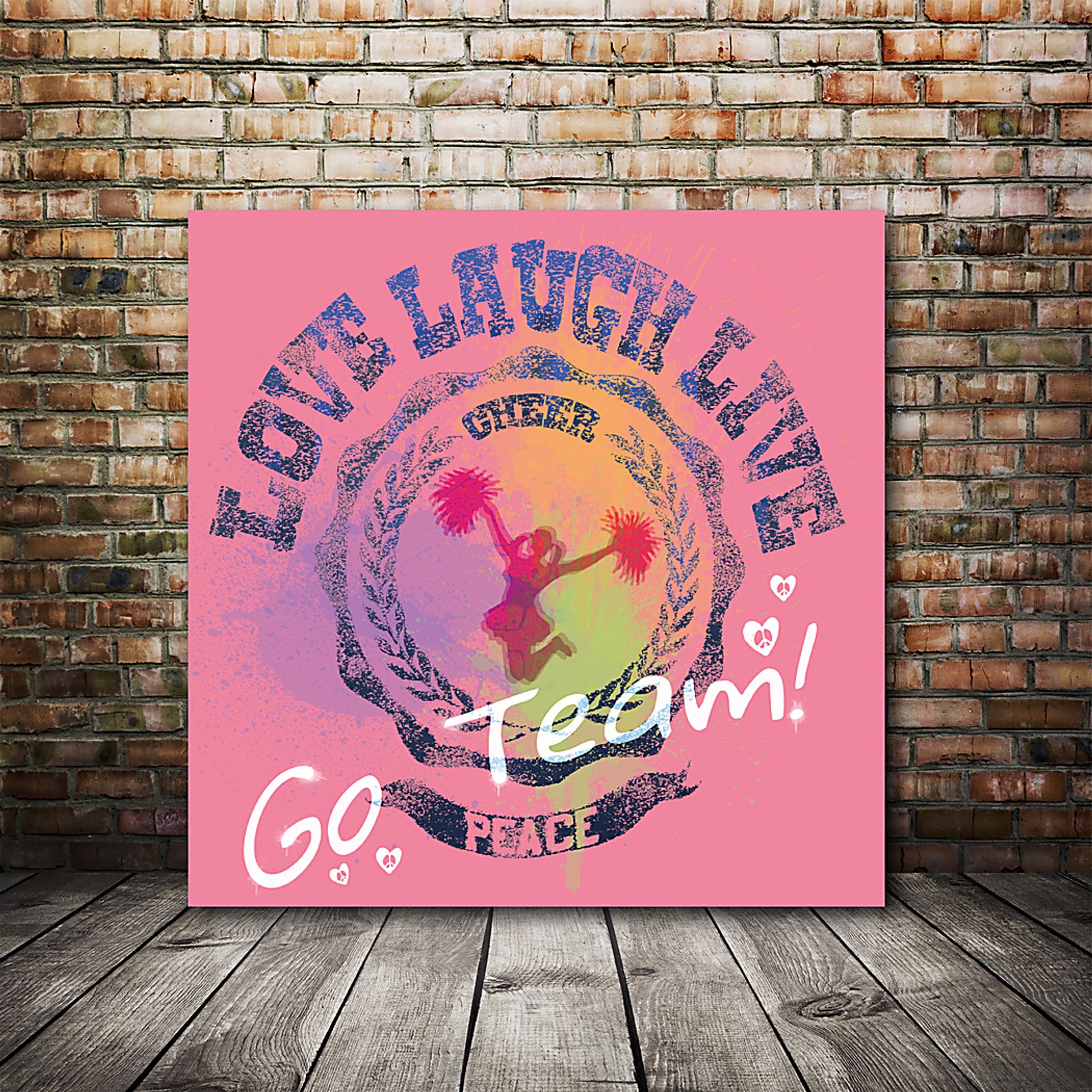 Kids Cheer On Pink Artwork - Image 2
