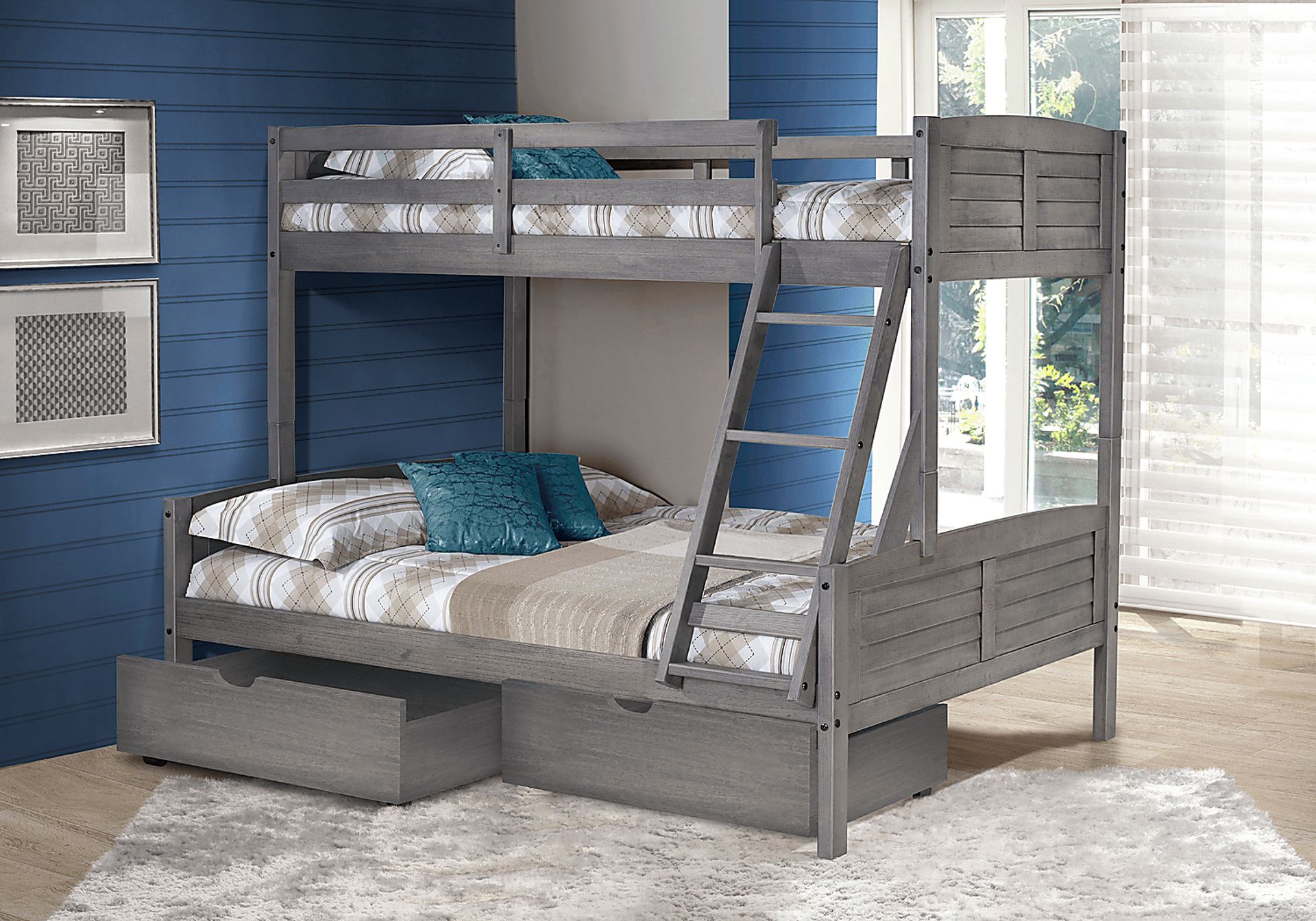 Kids Chemot Gray Twin/Full Bunk Bed - Image 2