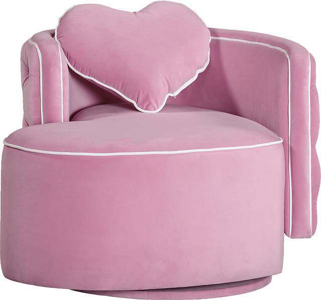 Kids Cherie Pink Heart Swivel Chair - Thumbnail - Image 2
