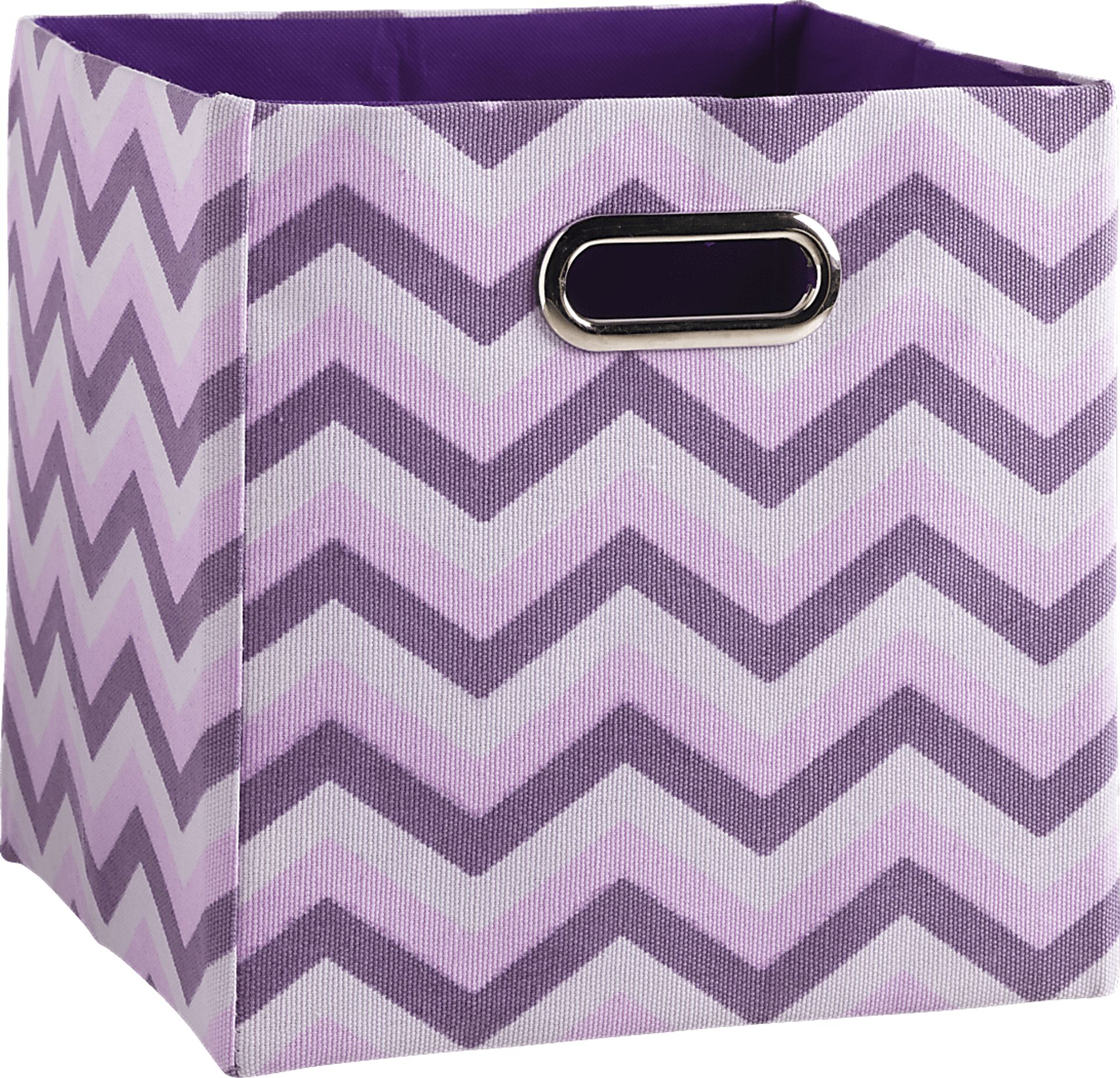 Kids Chevron Vision Blue and Purple Square Storage Bin - Image 1