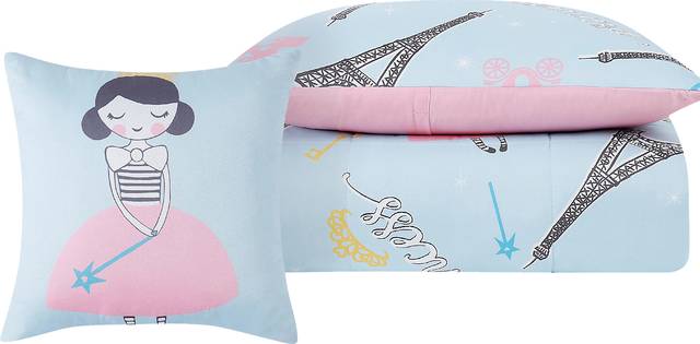 Kids Chique Parisian Blue 3 Pc Twin Comforter Set - Thumbnail - Image 2