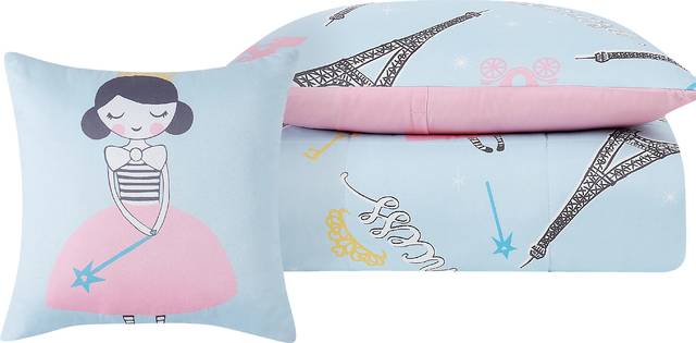 Kids Chique Parisian Blue 4 Pc Full Comforter Set - Thumbnail - Image 2