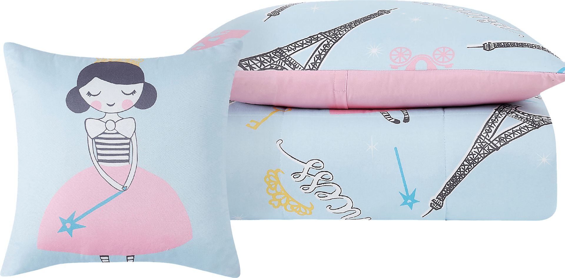 Kids Chique Parisian Blue 4 Pc Full Comforter Set - Image 2