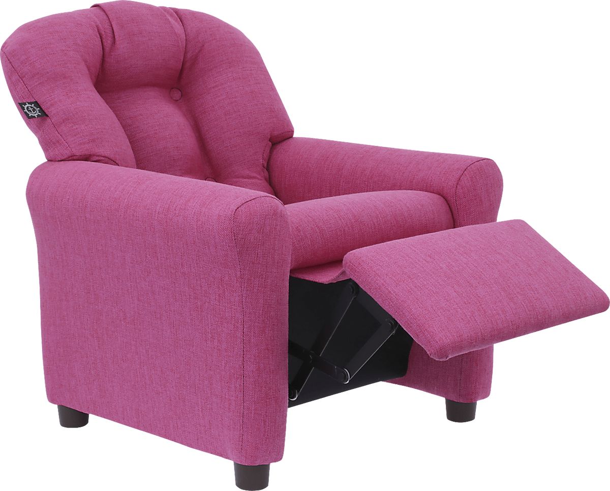 Cinro Magenta Pink Polypropylene Fabric Recliner | Rooms to Go