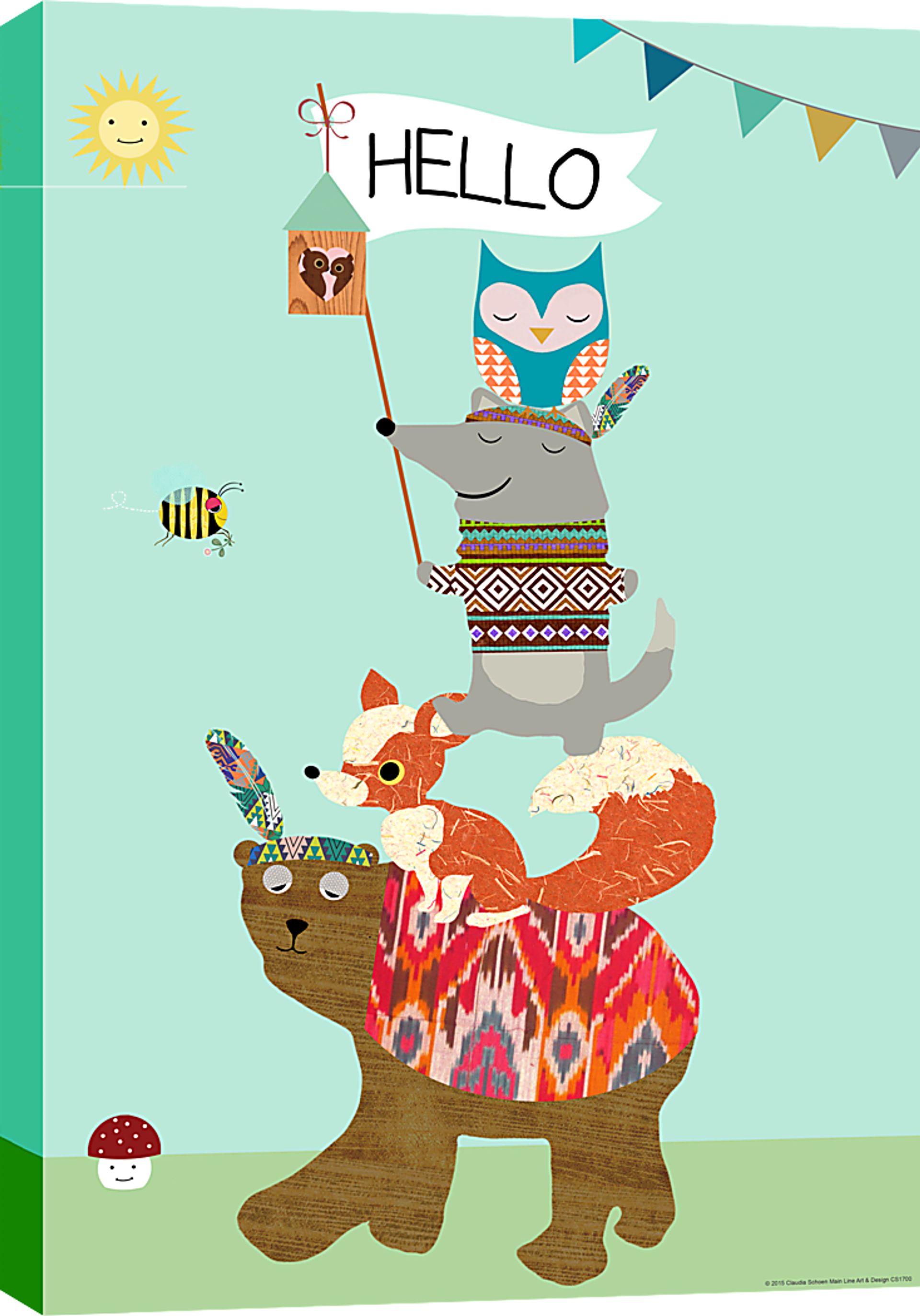 Kids Circus Friends Seafoam Artwork - Image 1