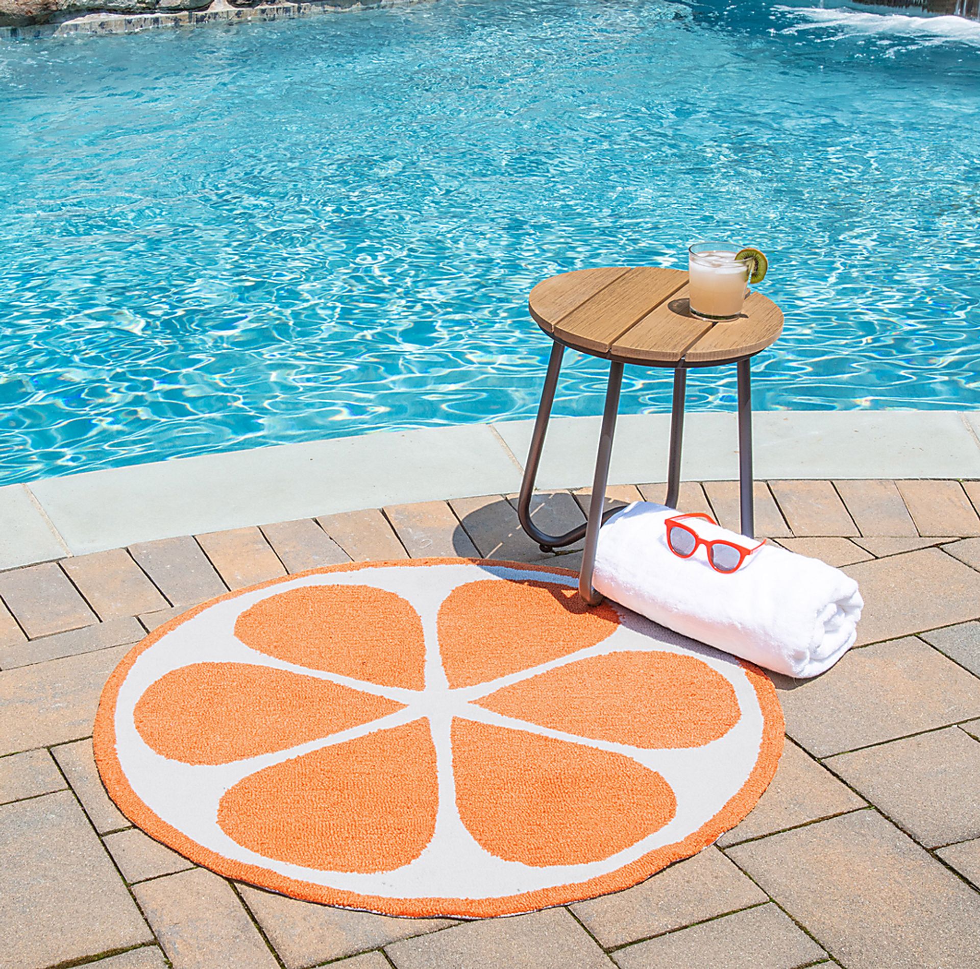 Kids Citrus Love Orange 36 In. Round Rug - Image 4