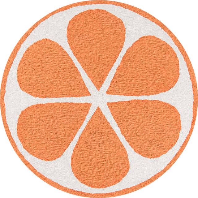 Kids Citrus Love Orange 36 In. Round Rug - Thumbnail - Image 1