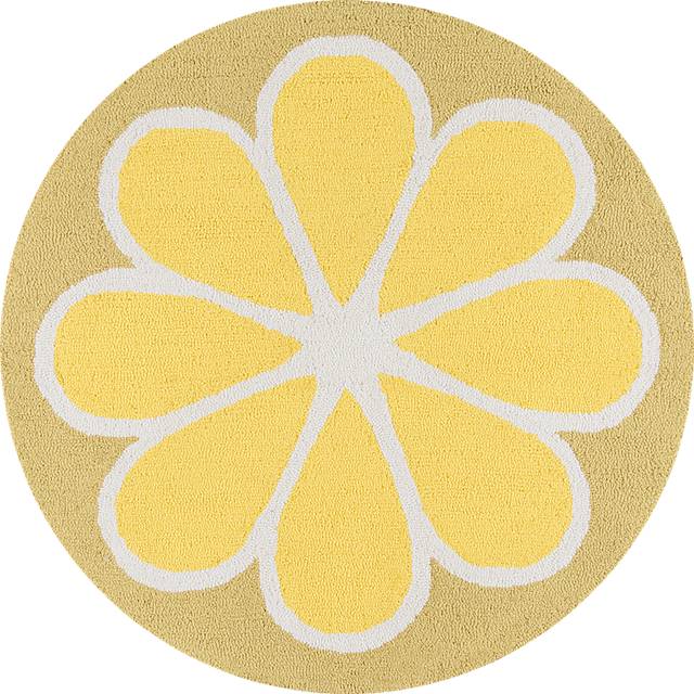Kids Citrus Love Yellow 36 In. Round Rug - Thumbnail - Image 1