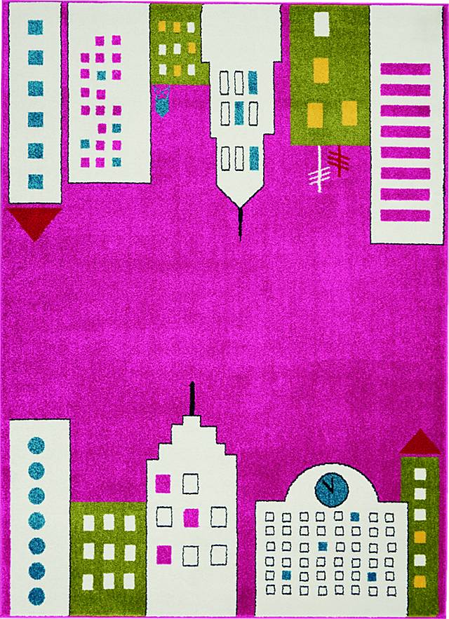 Kids City Limits Pink 5'2 x 7' Rug - Thumbnail - Image 1