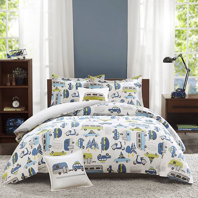 Kids City Traffic White 3 Pc Twin Comforter Set - Thumbnail - Image 1