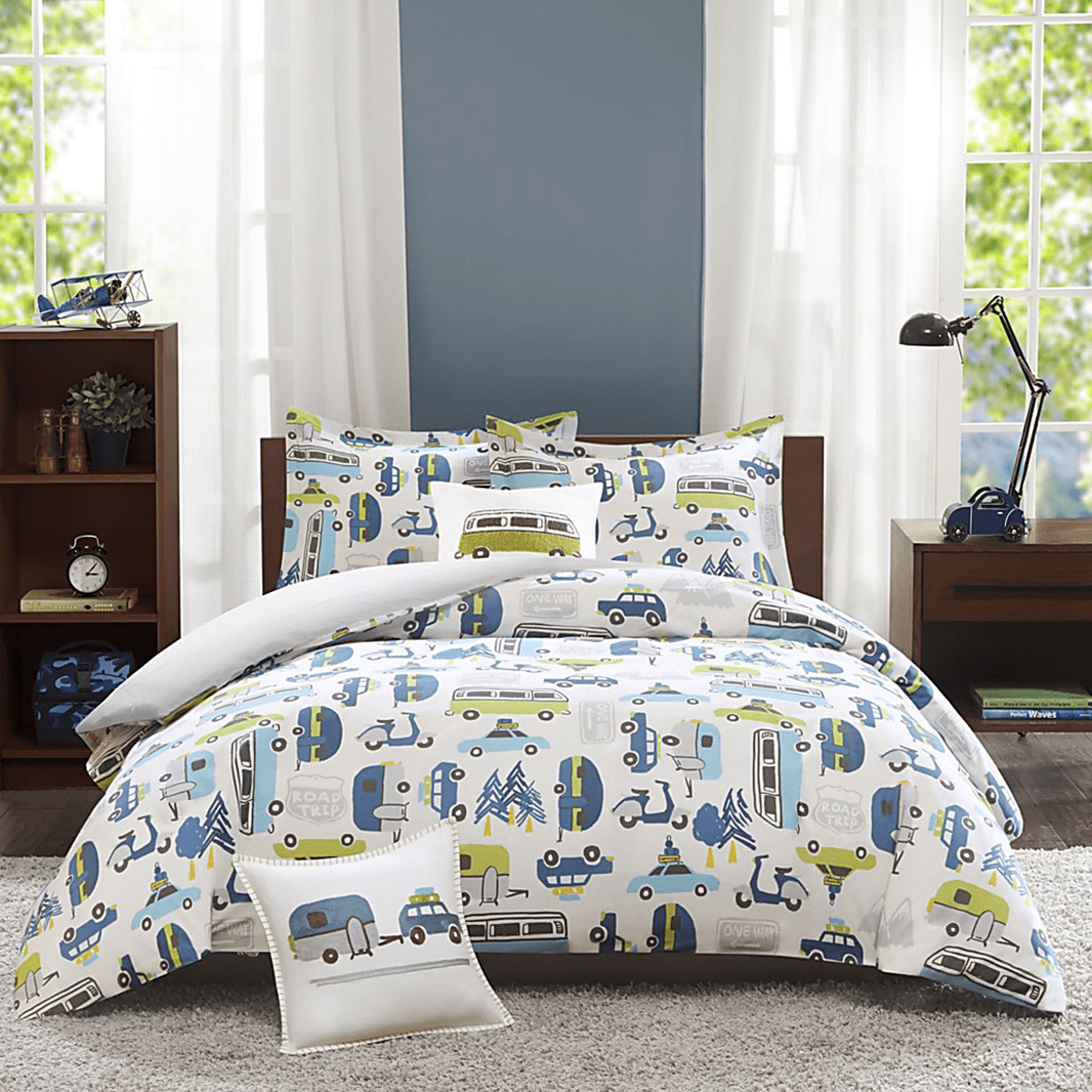 Kids City Traffic White 3 Pc Twin Comforter Set - Image 1
