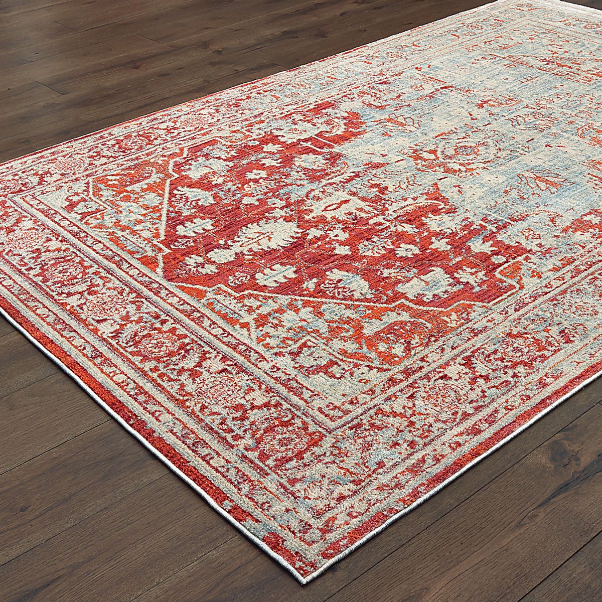 Classic Charm Gray,Orange Gray,Orange,Red Rugs | Rooms to Go