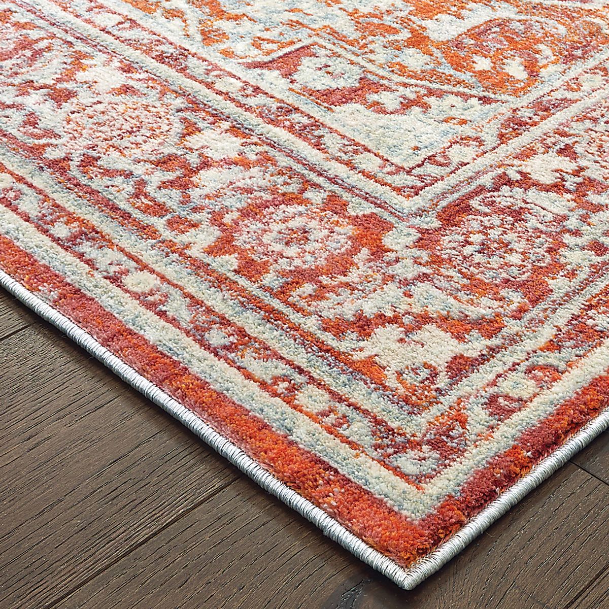 Classic Charm Gray,Orange Gray,Orange,Red Rugs | Rooms to Go