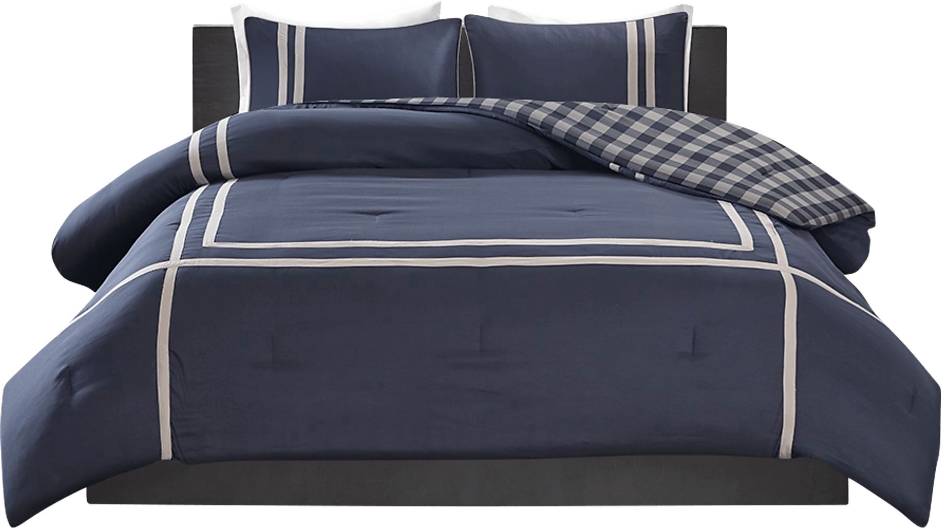 Kids Classic Checks Navy 2 Pc Twin XL Comforter Set - Image 7