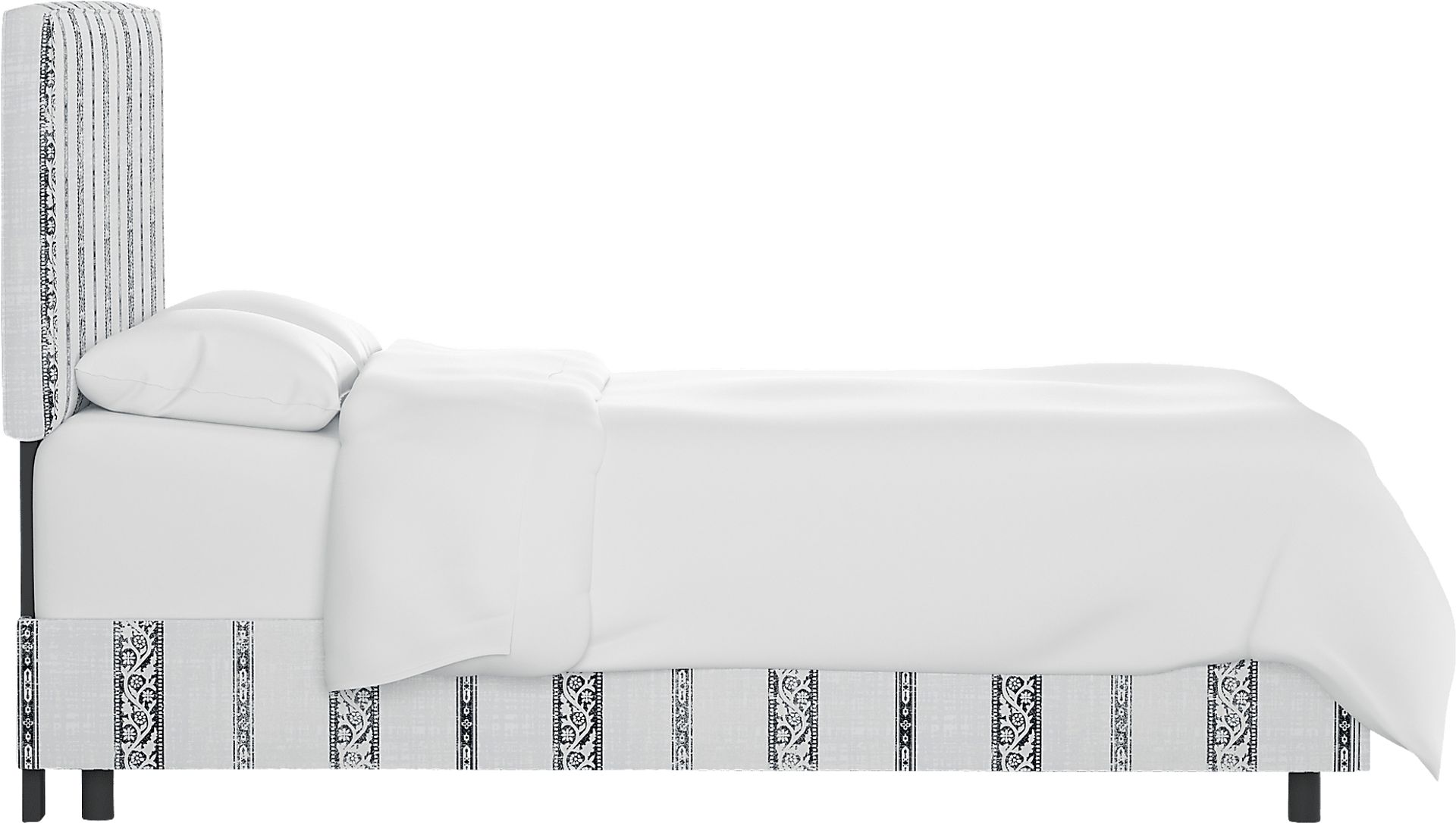 Kids Classical Notes White-Gray Twin Upholstered Bed - Image 3