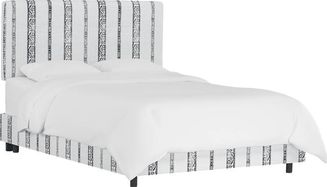 Kids Classical Notes White-Gray Twin Upholstered Bed - Thumbnail - Image 1