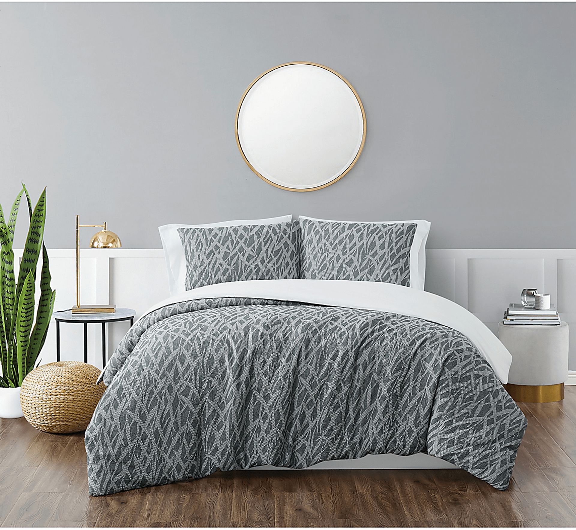 Kids Classy Scribbles Gray 3 Pc Full/Queen Comforter Set - Image 1