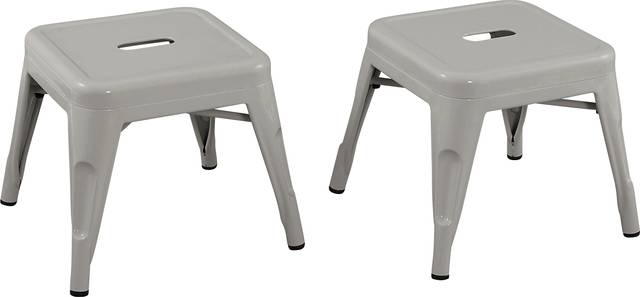 Kids Cleome Gray Stool, Set of 2 - Thumbnail - Image 1