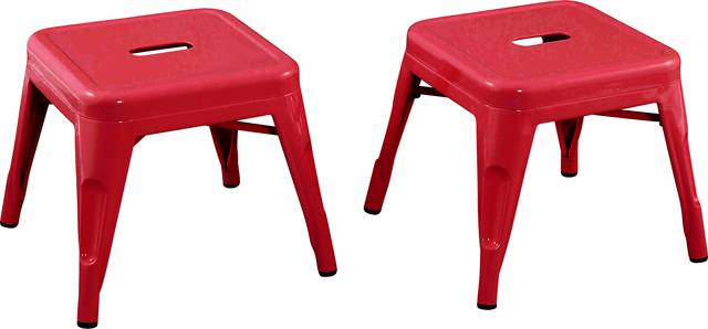 Kids Cleome Red Stool, Set of 2 - Thumbnail - Image 1