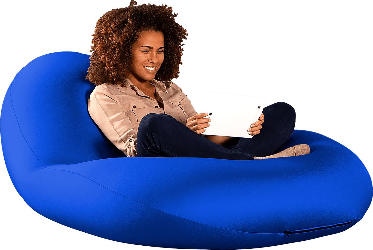 Posh Creations Laguna Lounger Bean Bag Chair - Microsuede Navy For Gaming, Reading & Relaxing