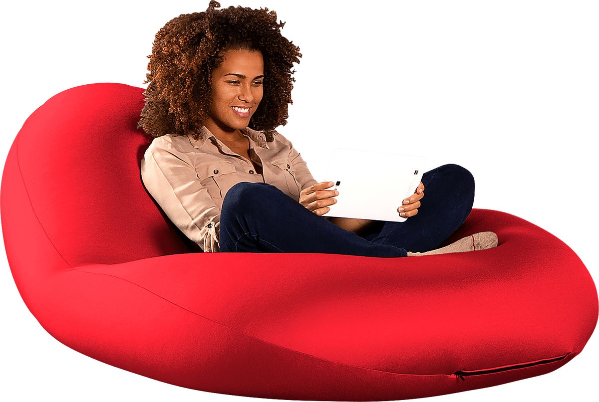 Cloud Nest Large Red Nylon Fabric Bean Bag Chair Rooms to Go