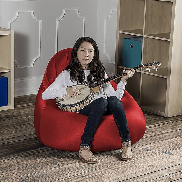 Kids Cloud Nest Medium Red Bean Bag Chair - Thumbnail - Image 3