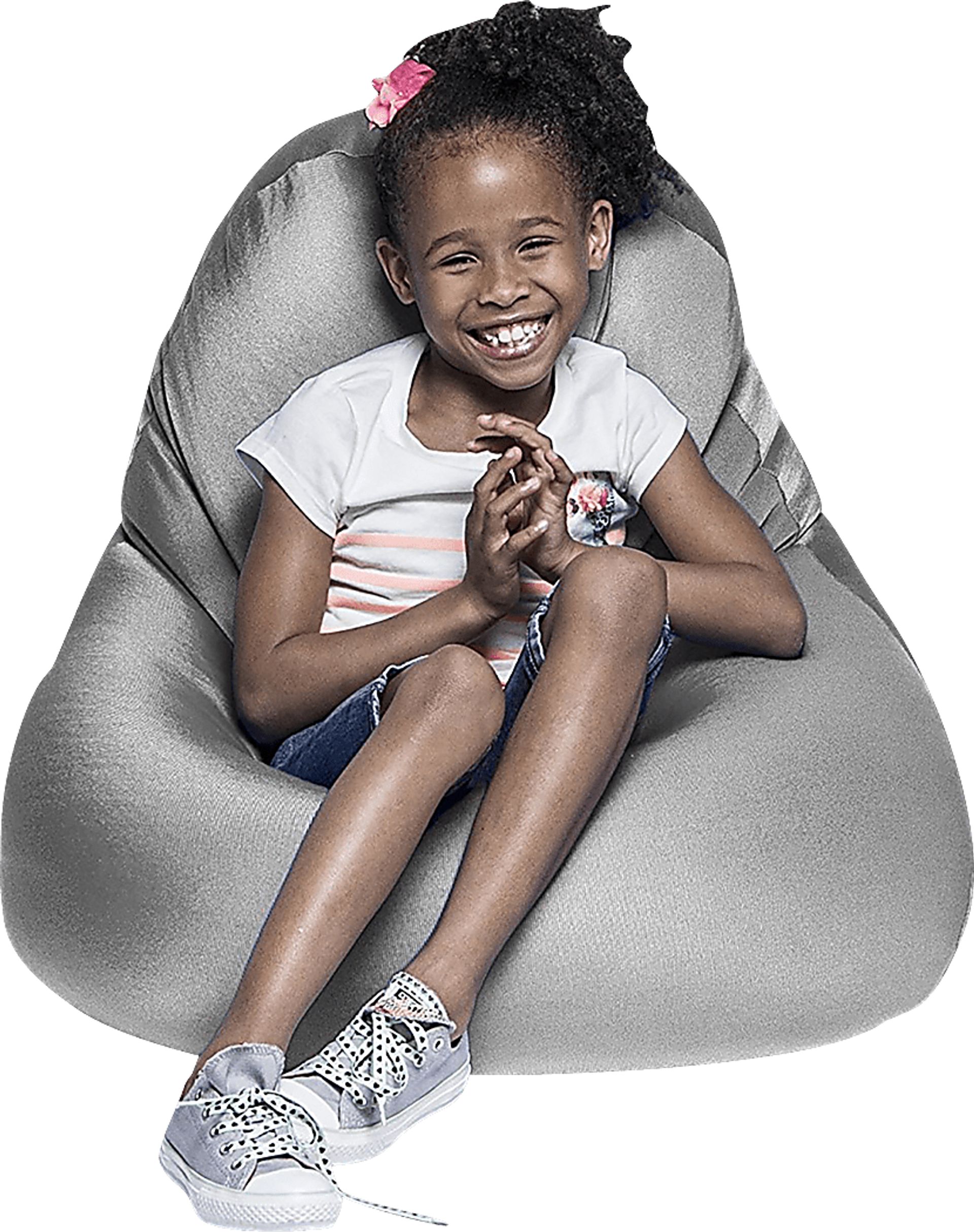 Kids Cloud Nest Small Silver Bean Bag Chair - Image 1