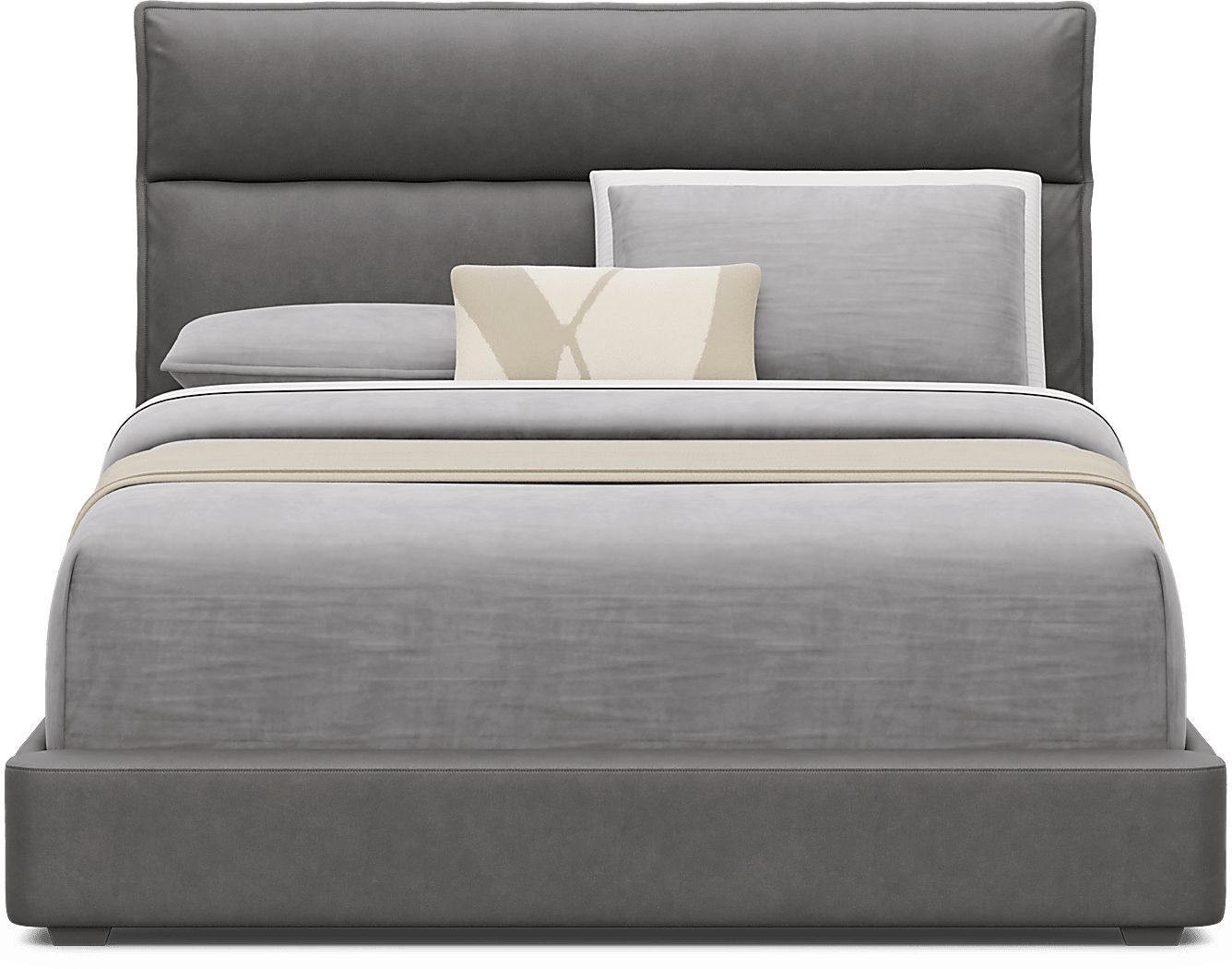 Kids Cloud9 Charcoal Full Upholstered Bed - Thumbnail 2