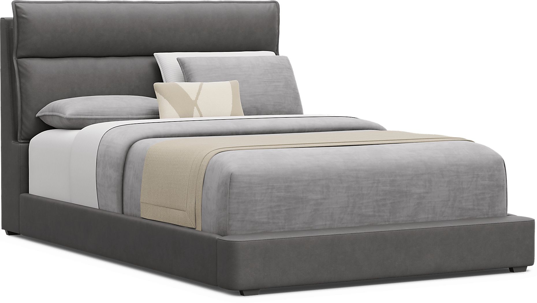 Kids Cloud9 Charcoal Full Upholstered Bed