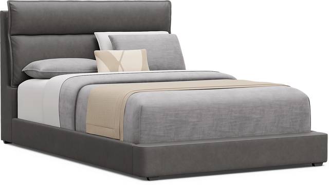 Kids Cloud9 Charcoal Full Upholstered Bed - Thumbnail - Image 1