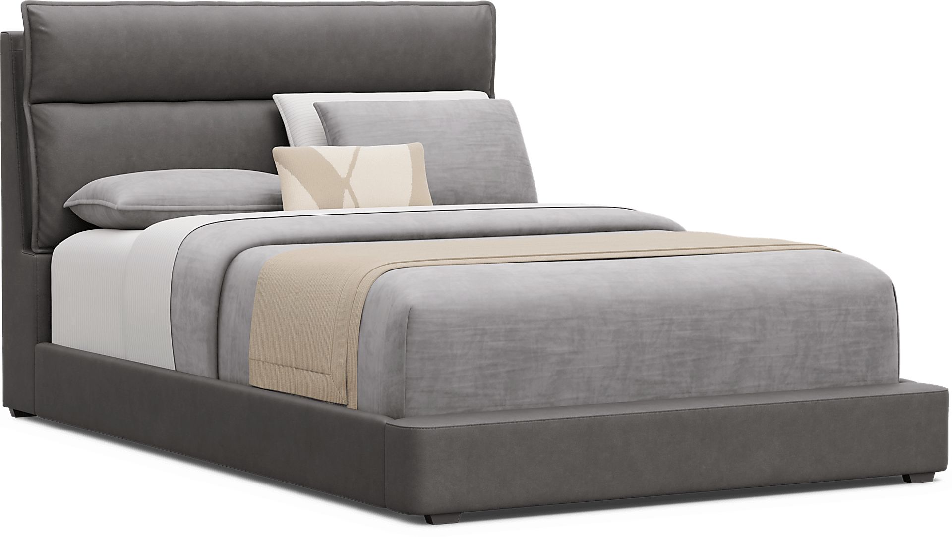 Kids Cloud9 Charcoal Full Upholstered Bed - Image 1