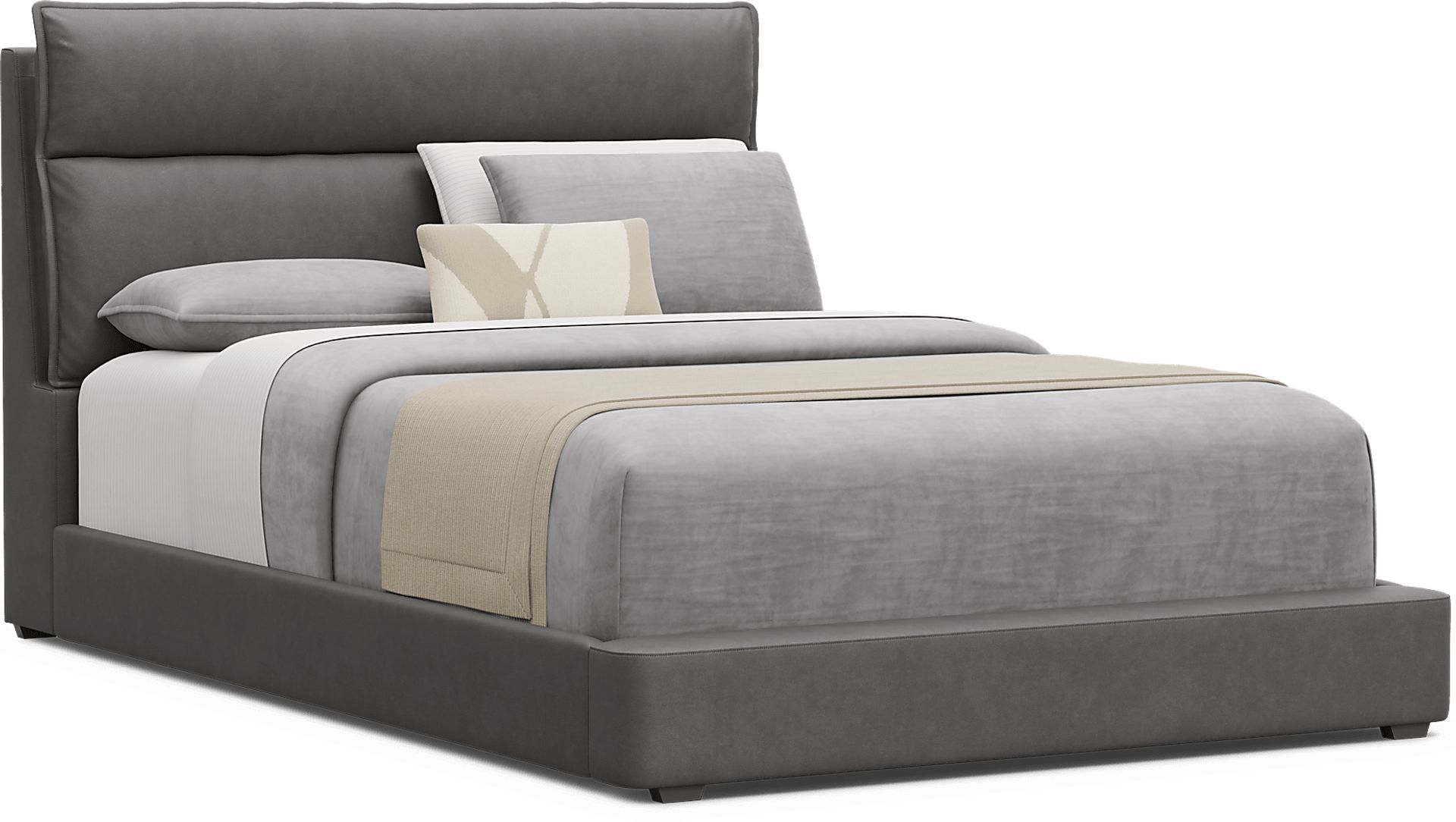 Kids Cloud9 Charcoal Full Upholstered Bed - Image 1