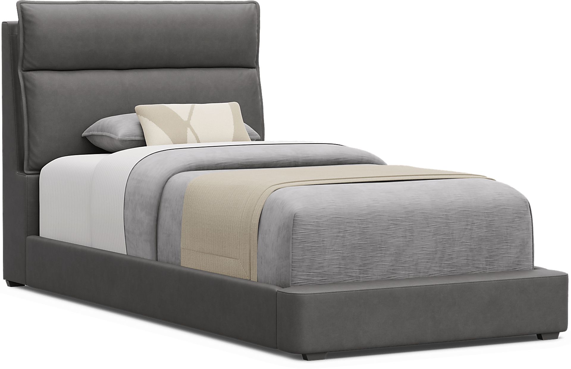 Kids Cloud9 Charcoal Twin Upholstered Bed - Image 1
