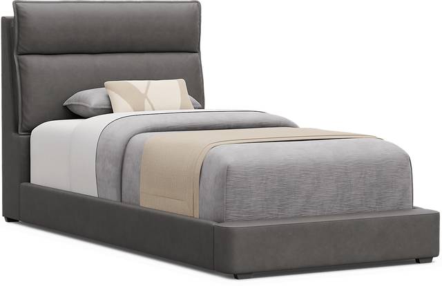Kids Cloud9 Charcoal Twin Upholstered Bed - Thumbnail - Image 1