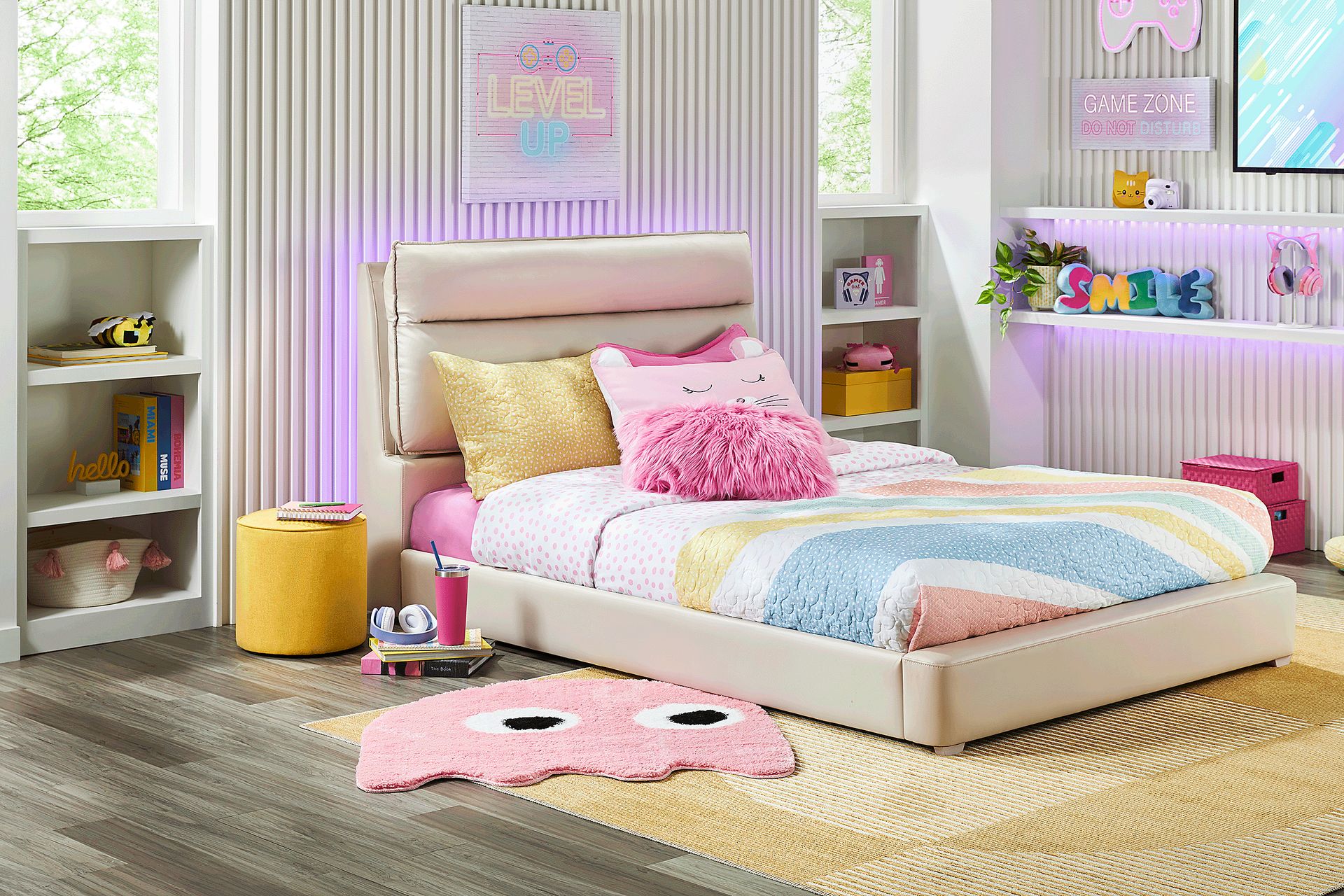 Kids Cloud9 Cream Full Upholstered Bed - Image 2