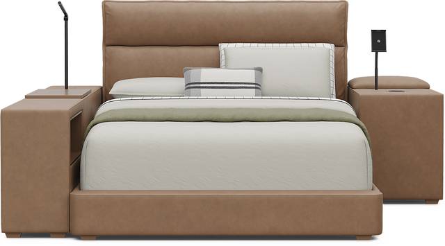 Kids Cloud9 Saddle Full Upholstered Bed with Nightstand and Bookcase - Thumbnail - Image 3