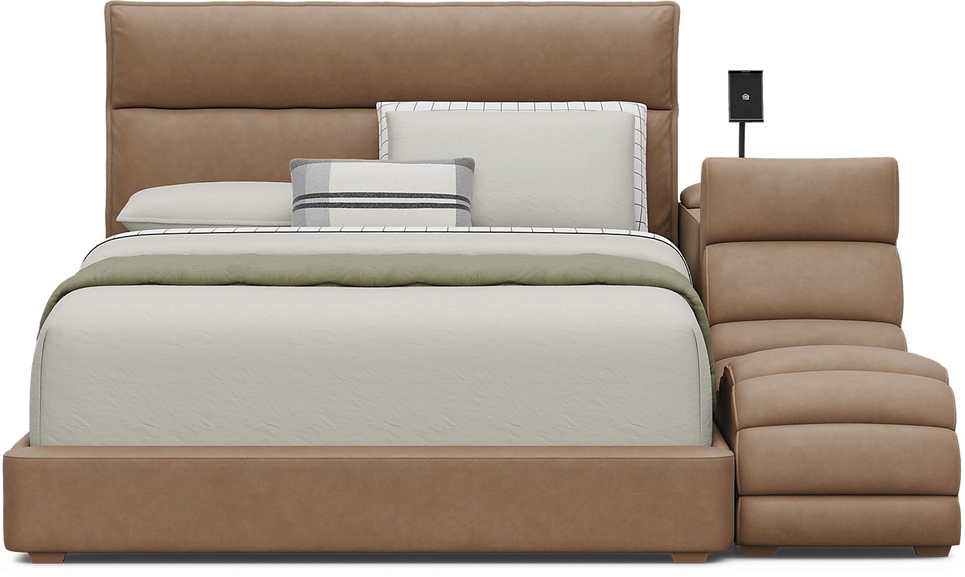Kids Cloud9 Saddle Full Upholstered Bed with Nightstand and Lounger - Image 3