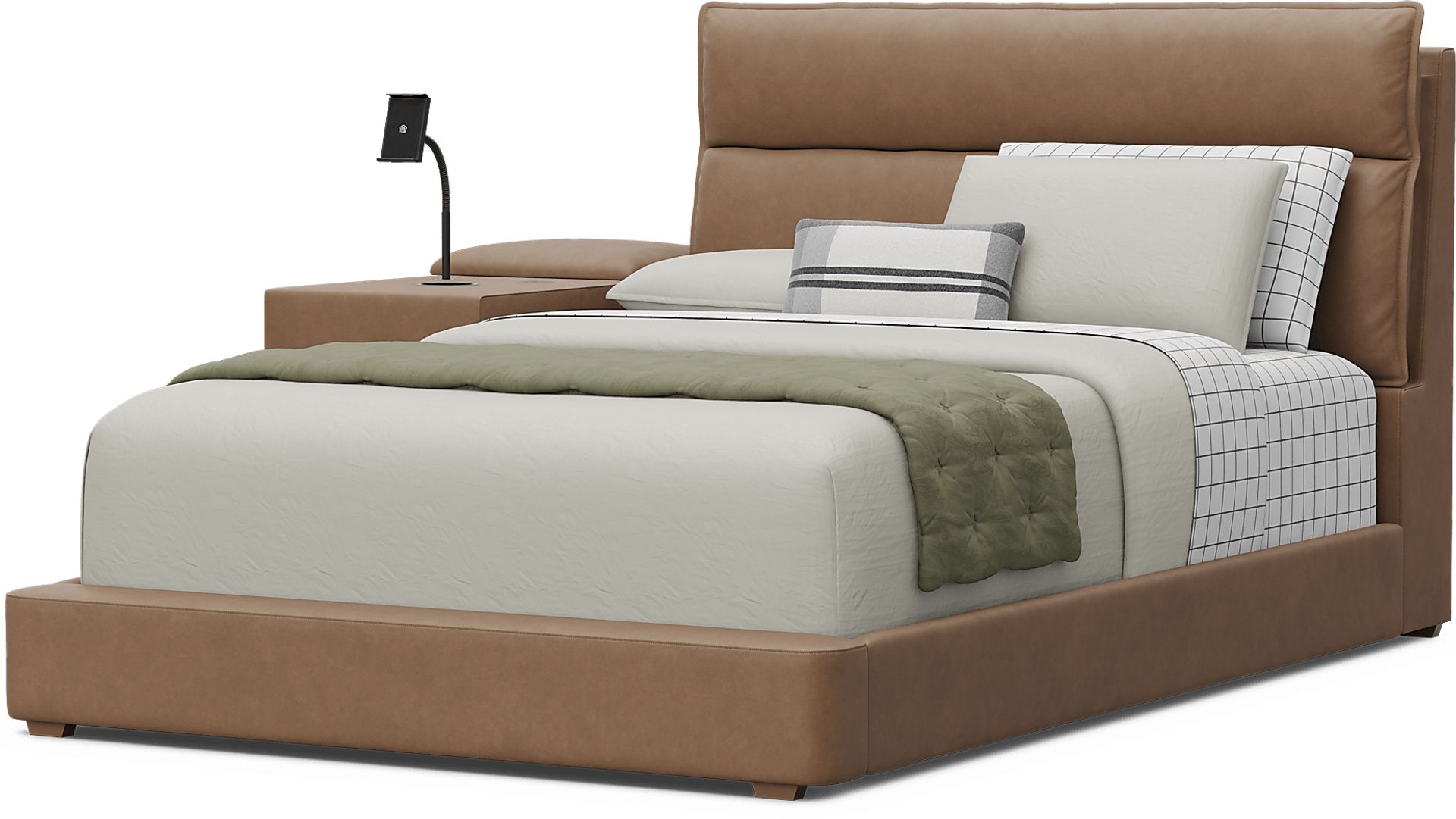 Kids Cloud9 Saddle Full Upholstered Bed with Nightstand - Image 4