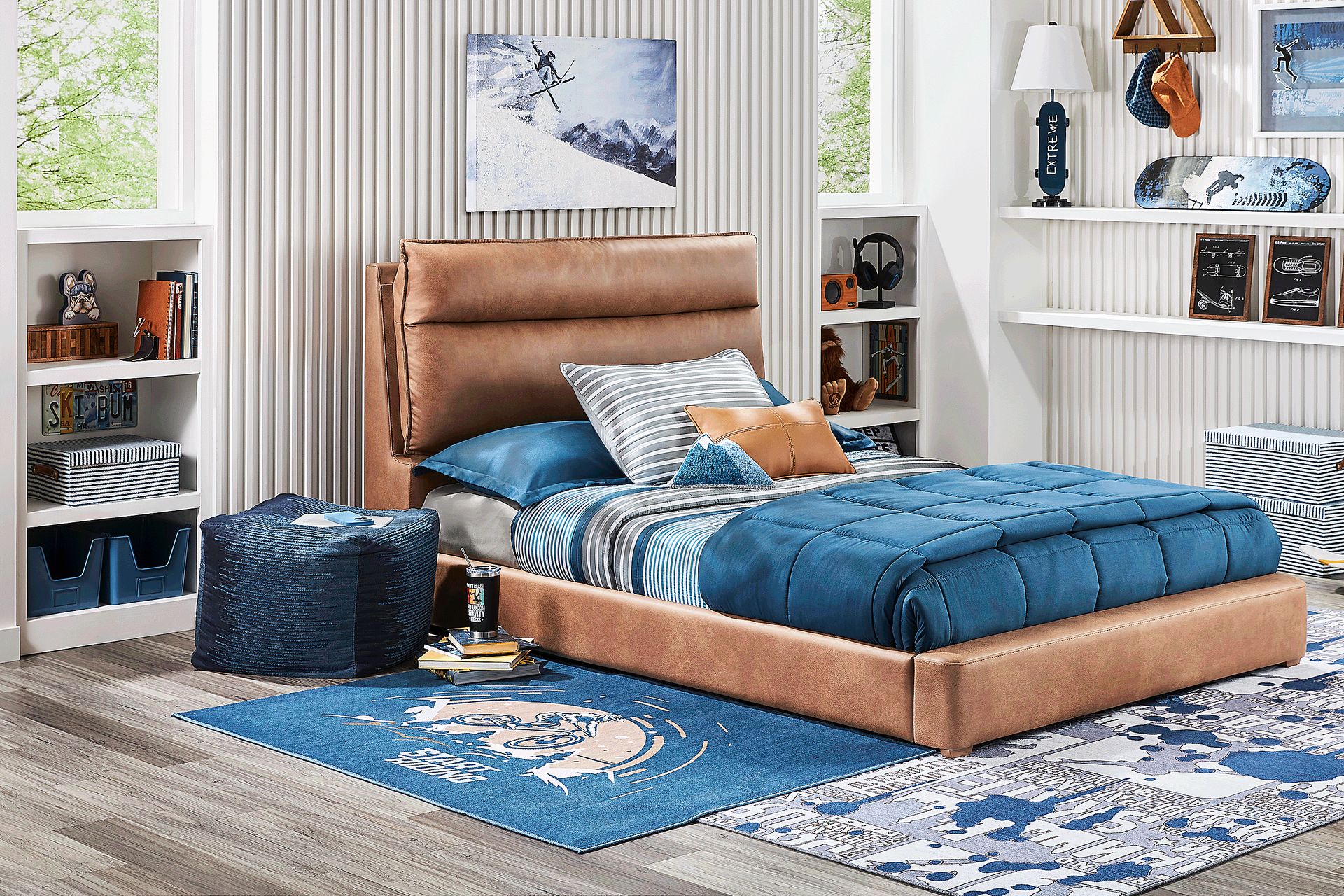 Kids Cloud9 Saddle Full Upholstered Bed - Image 2