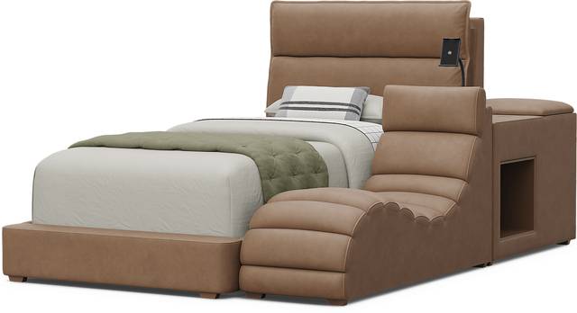 Kids Cloud9 Saddle Twin Upholstered Bed with Nightstand and Lounger - Thumbnail - Image 4
