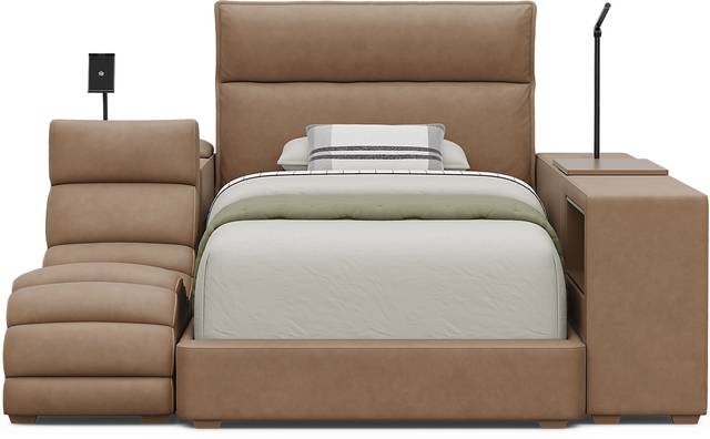 Kids Cloud9 Saddle Twin Upholstered Bed with Nightstand, Lounger and Bookcase - Thumbnail - Image 3