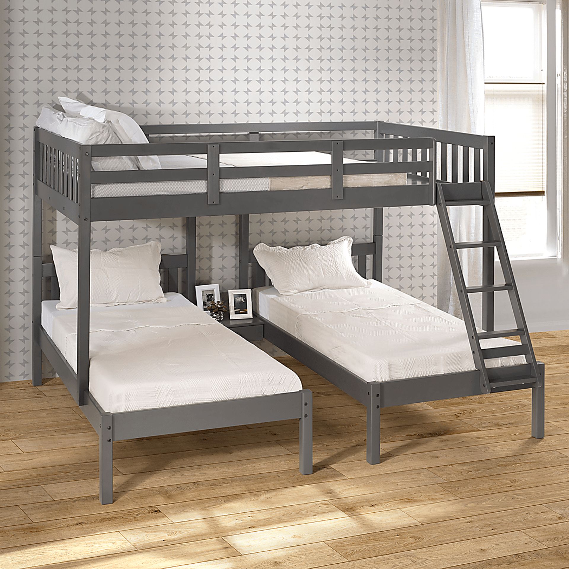 Kids Clough Gray Full/Double Twin Bunk Bed - Image 2