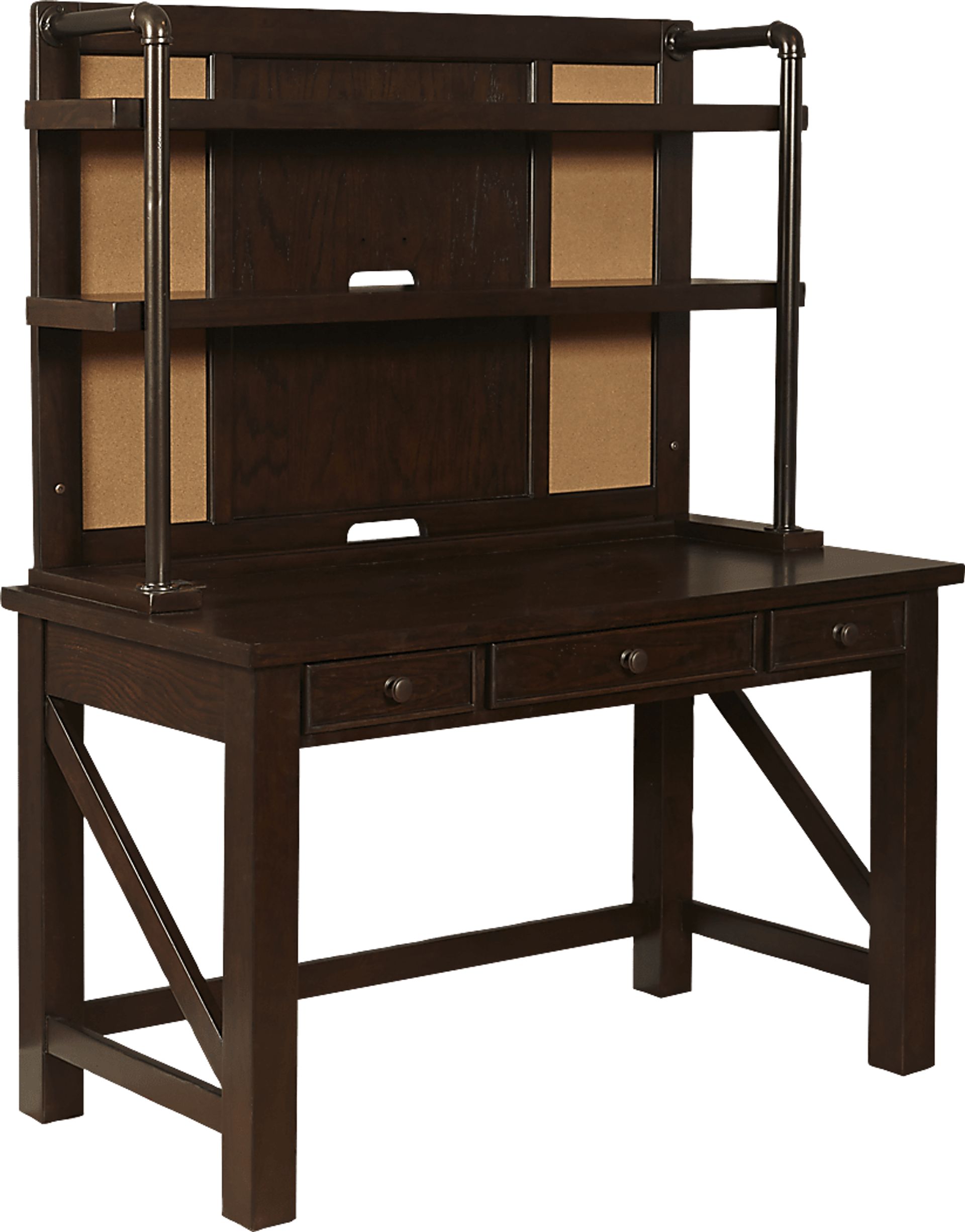 Kids Clubhouse Chocolate Desk & Hutch - Image 1