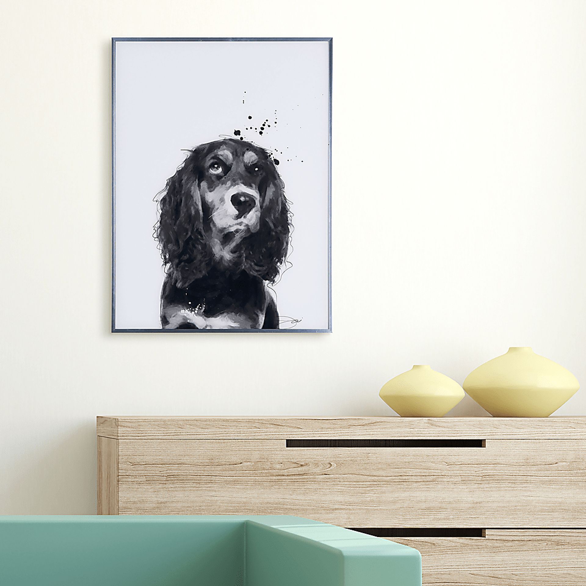 Kids Cocker Spaniel Pup Black Wall Art - Image 6