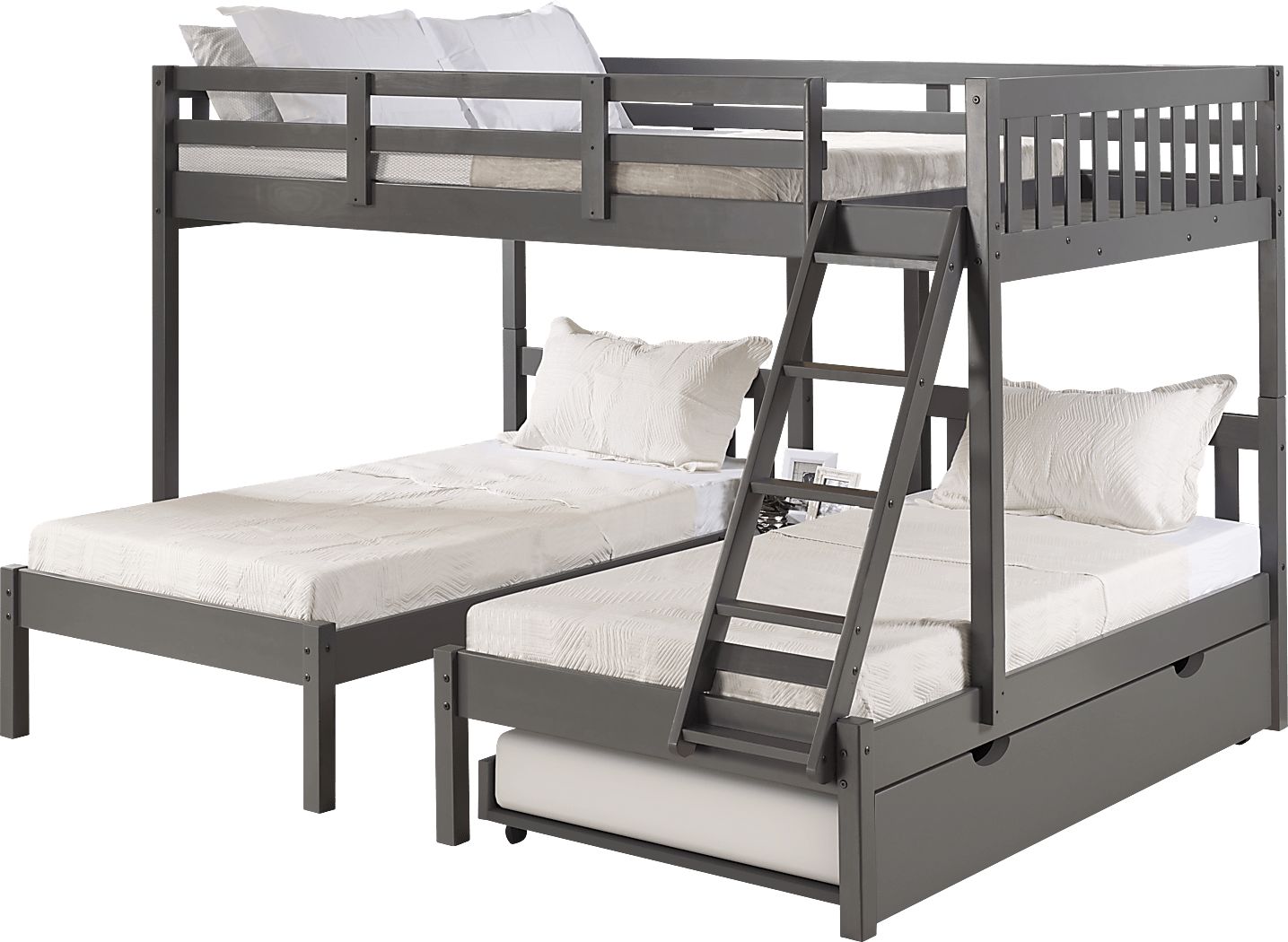 Codding Gray Full/Double Twin Bunk Bed With Trundle | Rooms to Go
