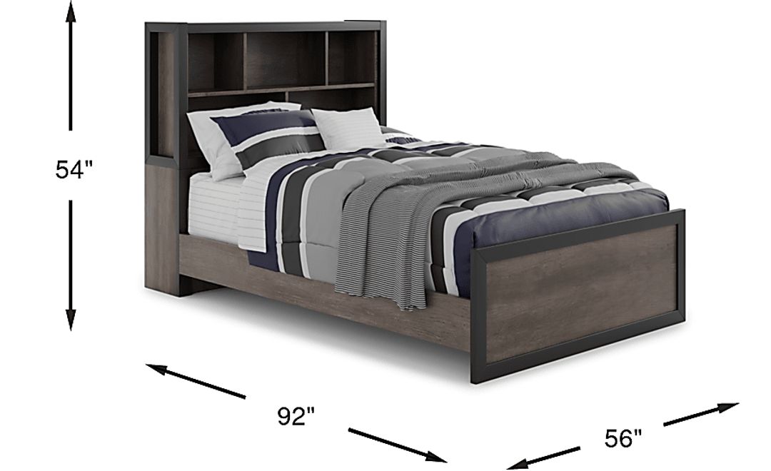 Kids Colefax Avenue Dark Gray Full Bookcase Bed